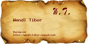 Wendl Tibor névjegykártya